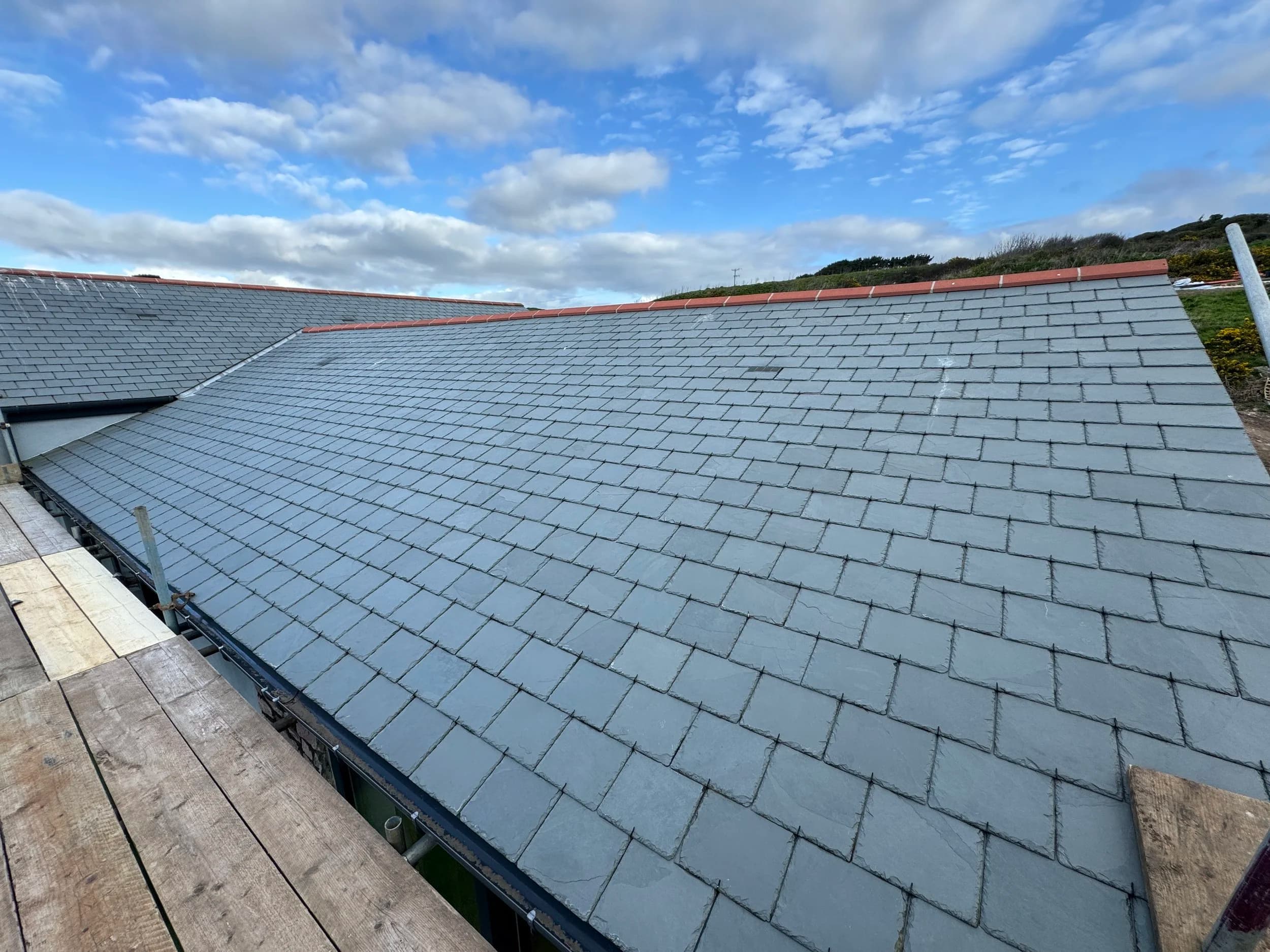 The slate roof at Thanckes House before the panels were fitted