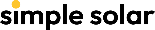 Simple Solar logo with a yellow sun icon above the black text ‘simple solar’.