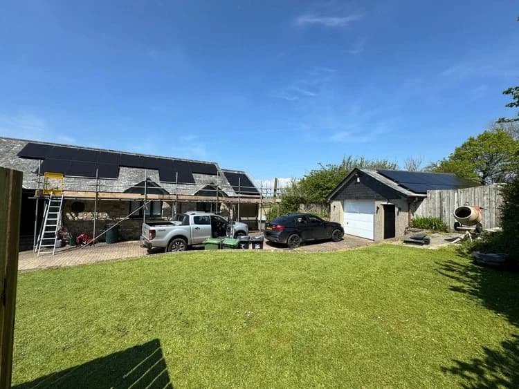 A solar panel installation on a residential property