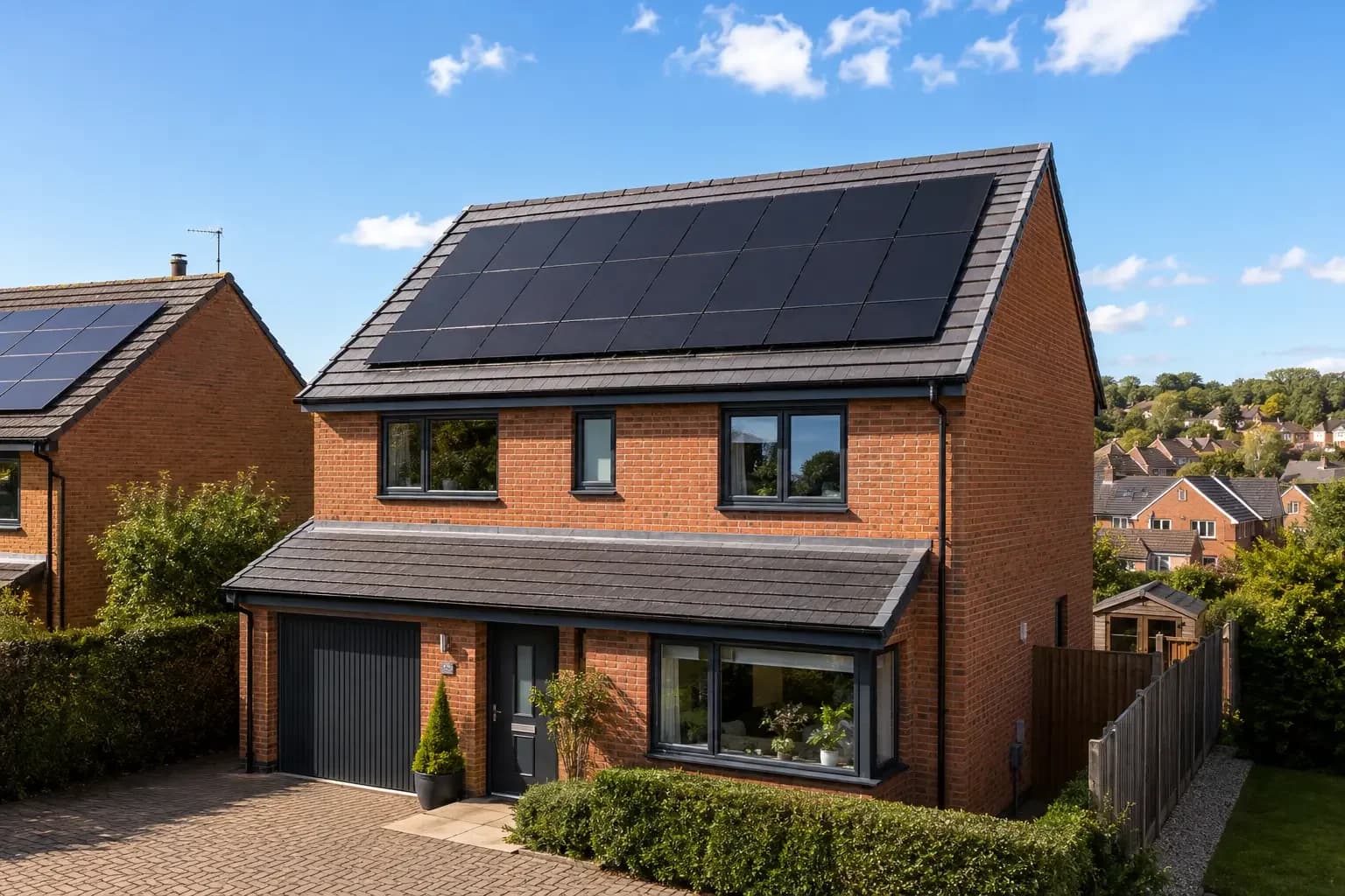 UK home with rooftop solar panels, reflecting the growth in residential solar installations.