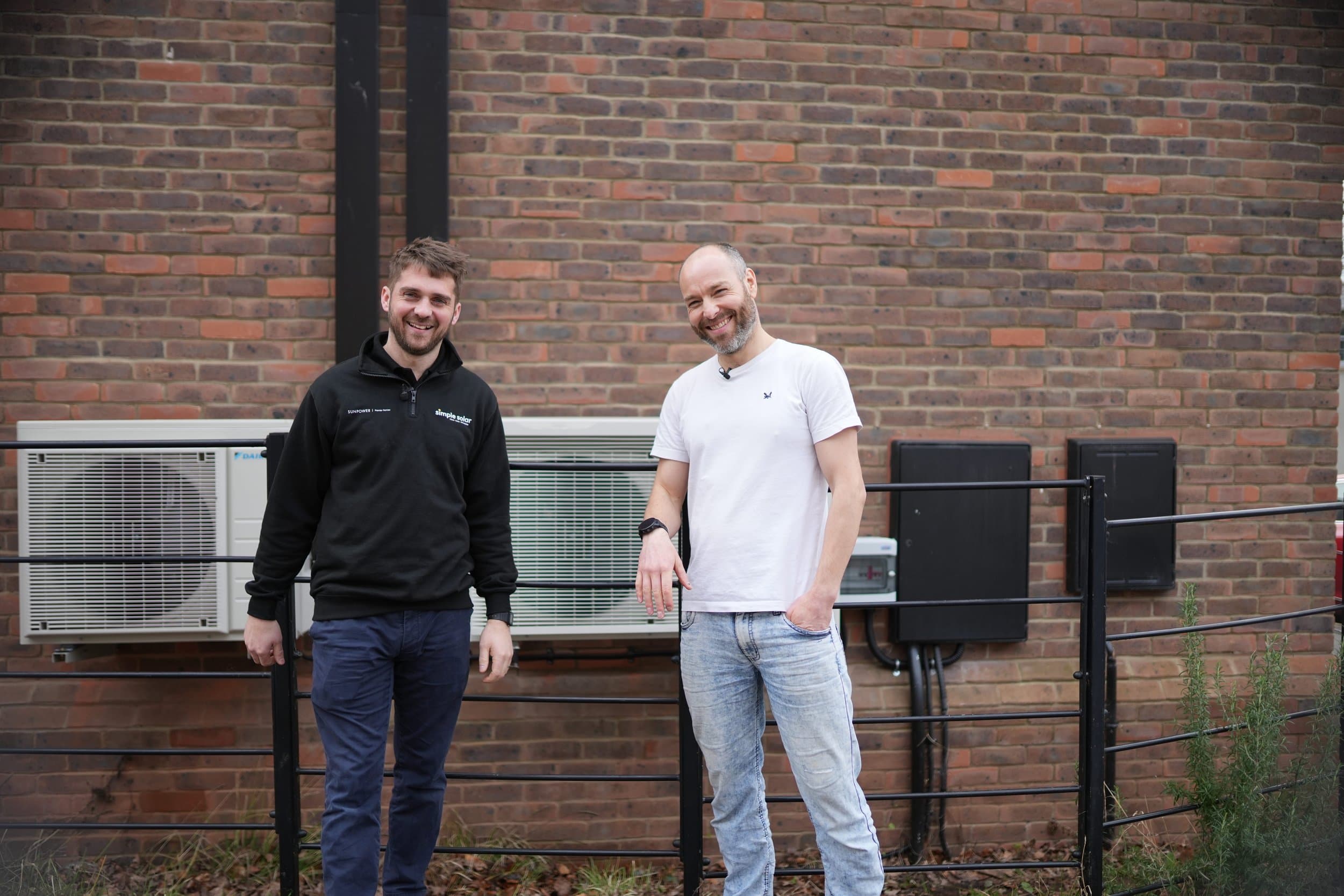 Simple Solar engineer completing an air source heat pump property survey